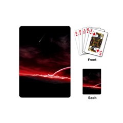 Outer Space Red Stars Star Playing Cards (mini)  by Sapixe