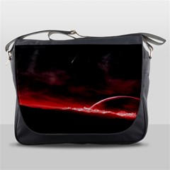 Outer Space Red Stars Star Messenger Bags by Sapixe