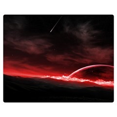 Outer Space Red Stars Star Double Sided Flano Blanket (medium)  by Sapixe