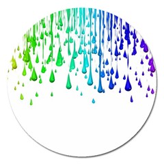 Paint Drops Artistic Magnet 5  (round) by Sapixe