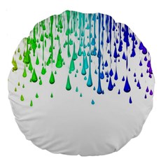 Paint Drops Artistic Large 18  Premium Flano Round Cushions by Sapixe