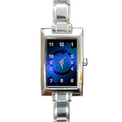 Particles Gear Circuit District Rectangle Italian Charm Watch by Sapixe