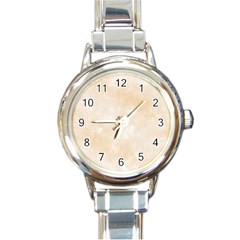 Pattern Background Beige Cream Round Italian Charm Watch by Sapixe