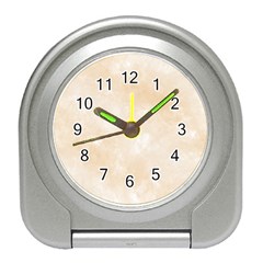 Pattern Background Beige Cream Travel Alarm Clocks by Sapixe