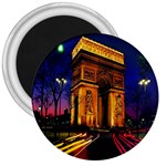 Paris Cityscapes Lights Multicolor France 3  Magnets Front