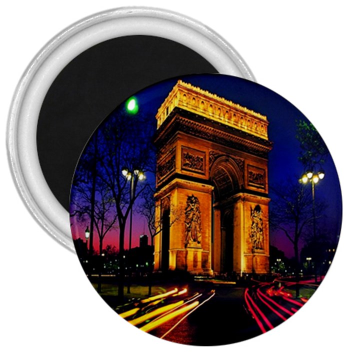 Paris Cityscapes Lights Multicolor France 3  Magnets