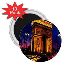 Paris Cityscapes Lights Multicolor France 2 25  Magnets (10 Pack)  by Sapixe