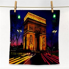 Paris Cityscapes Lights Multicolor France Face Towel by Sapixe