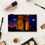 Paris Cityscapes Lights Multicolor France Cosmetic Bag (Small)  Front