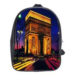 Paris Cityscapes Lights Multicolor France School Bag (large) by Sapixe