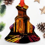 Paris Cityscapes Lights Multicolor France Christmas Tree Ornament (Two Sides) Front