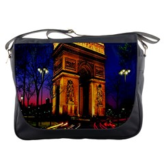 Paris Cityscapes Lights Multicolor France Messenger Bags by Sapixe