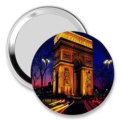 Paris Cityscapes Lights Multicolor France 3  Handbag Mirrors by Sapixe