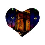 Paris Cityscapes Lights Multicolor France Standard 16  Premium Heart Shape Cushions Back