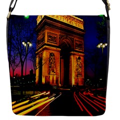 Paris Cityscapes Lights Multicolor France Flap Messenger Bag (s) by Sapixe