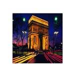 Paris Cityscapes Lights Multicolor France Satin Bandana Scarf Front