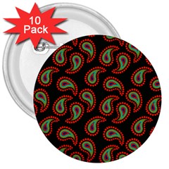 Pattern Abstract Paisley Swirls 3  Buttons (10 Pack)  by Sapixe