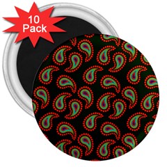 Pattern Abstract Paisley Swirls 3  Magnets (10 Pack)  by Sapixe