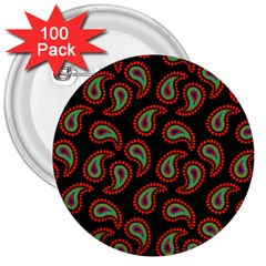 Pattern Abstract Paisley Swirls 3  Buttons (100 Pack)  by Sapixe