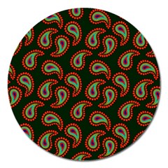 Pattern Abstract Paisley Swirls Magnet 5  (round) by Sapixe