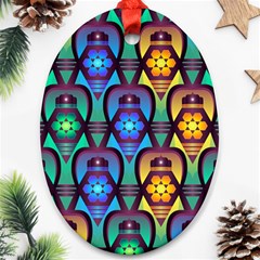 Pattern Background Bright Blue Ornament (oval) by Sapixe