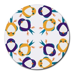 Pattern Circular Birds Round Mousepads