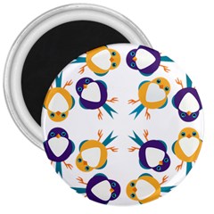 Pattern Circular Birds 3  Magnets