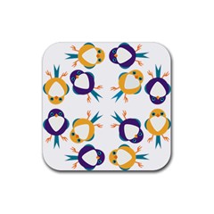 Pattern Circular Birds Rubber Coaster (Square) 