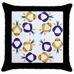 Pattern Circular Birds Throw Pillow Case (Black)