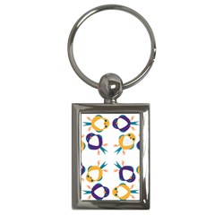 Pattern Circular Birds Key Chains (Rectangle) 