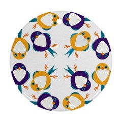 Pattern Circular Birds Round Ornament (Two Sides)