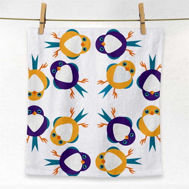 Pattern Circular Birds Face Towel