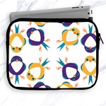 Pattern Circular Birds Apple iPad 2/3/4 Zipper Cases Front