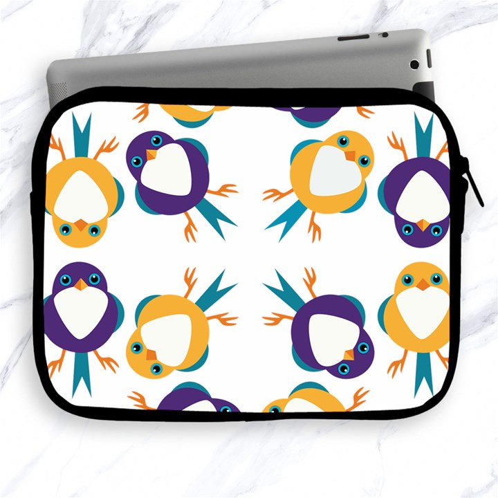 Pattern Circular Birds Apple iPad 2/3/4 Zipper Cases