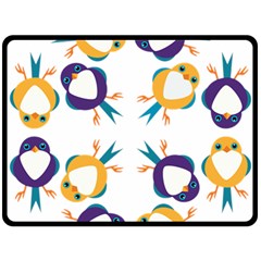 Pattern Circular Birds Double Sided Fleece Blanket (Large) 