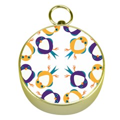 Pattern Circular Birds Gold Compasses