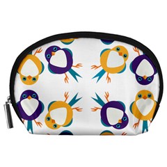 Pattern Circular Birds Accessory Pouches (Large) 