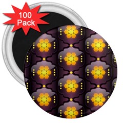 Pattern Background Yellow Bright 3  Magnets (100 Pack) by Sapixe