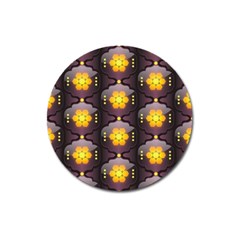 Pattern Background Yellow Bright Magnet 3  (round) by Sapixe