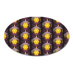 Pattern Background Yellow Bright Oval Magnet by Sapixe