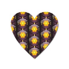 Pattern Background Yellow Bright Heart Magnet by Sapixe