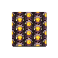 Pattern Background Yellow Bright Square Magnet by Sapixe