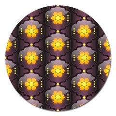 Pattern Background Yellow Bright Magnet 5  (round) by Sapixe