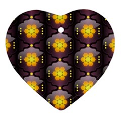 Pattern Background Yellow Bright Heart Ornament (two Sides) by Sapixe