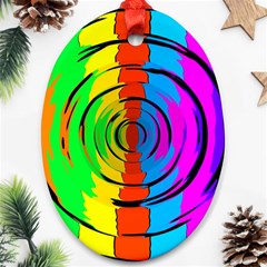 Pattern Colorful Glass Distortion Ornament (oval) by Sapixe