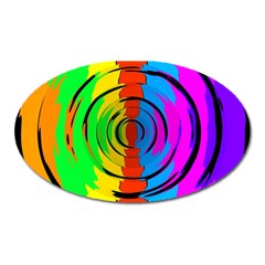 Pattern Colorful Glass Distortion Oval Magnet