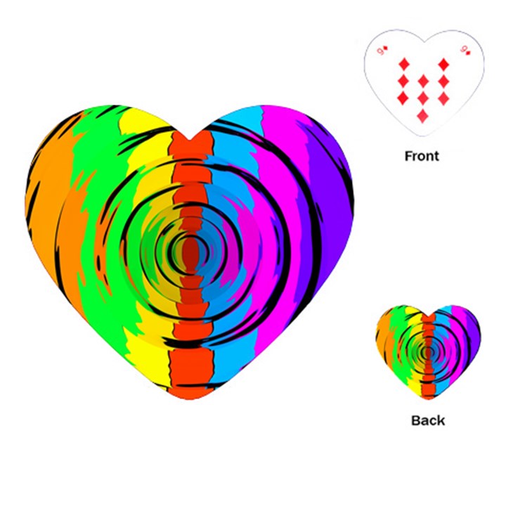 Pattern Colorful Glass Distortion Playing Cards (Heart) 