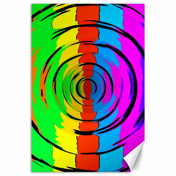 Pattern Colorful Glass Distortion Canvas 24  x 36 