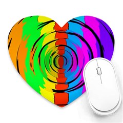 Pattern Colorful Glass Distortion Heart Mousepads