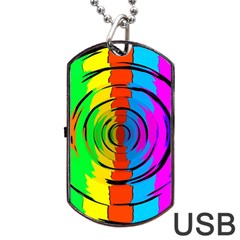 Pattern Colorful Glass Distortion Dog Tag Usb Flash (two Sides) by Sapixe